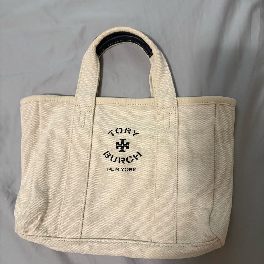 Tory Burch Ivory Canvas Shoulder Bag